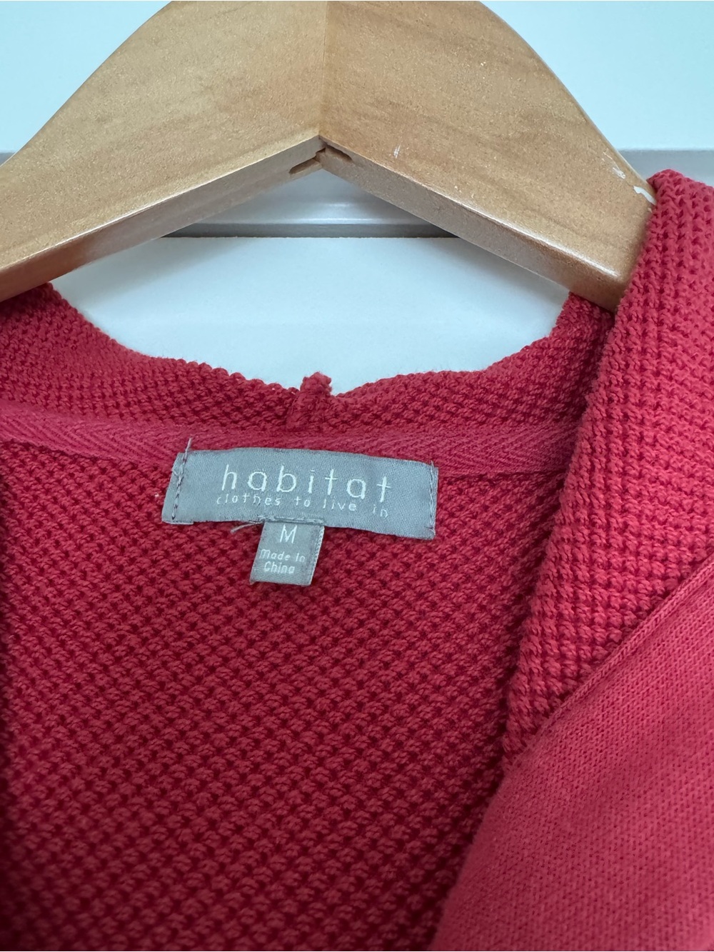 Habitat Textured Red Hooded Knit Sweatshirt - Picture 3 of 3